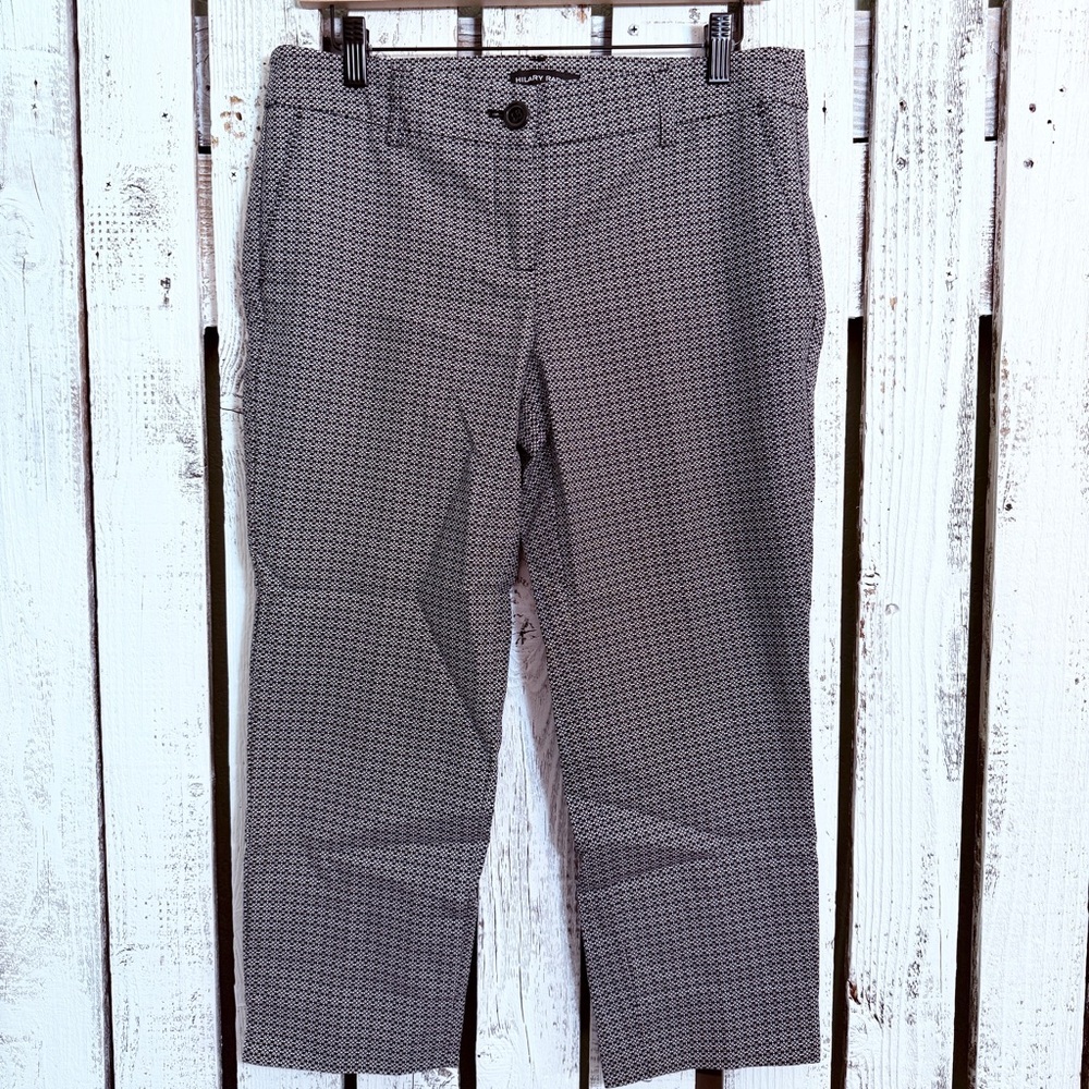 Hilary Radley Capri Pants Women’s 6 Straight Mid Rise Black White Sophisticate